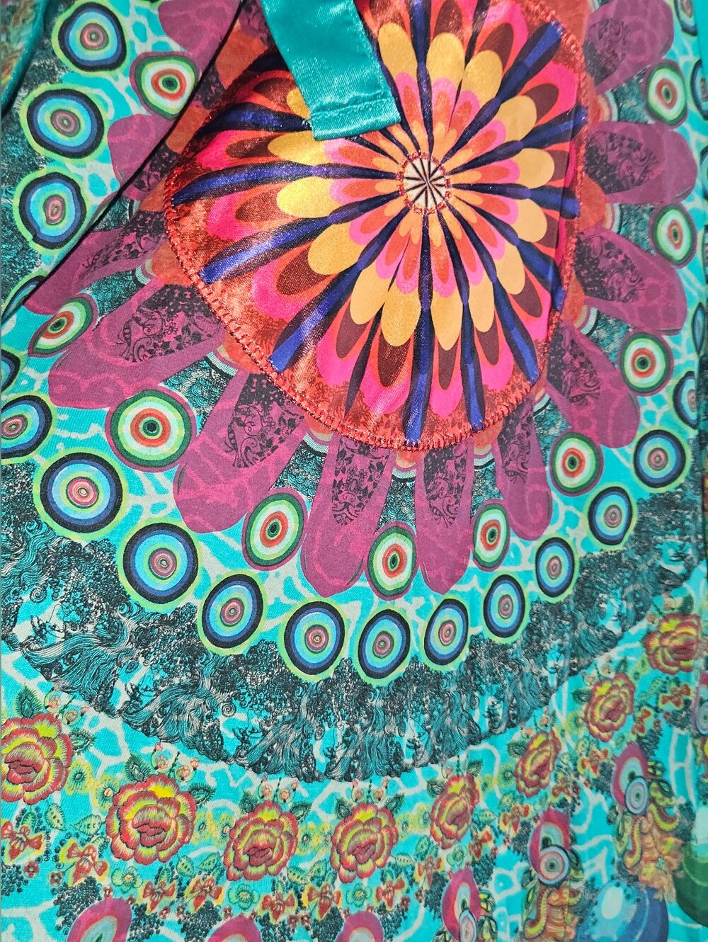 DESIGUAL Turquoise Floral Medallion Tank Dress - Picture 3 of 10